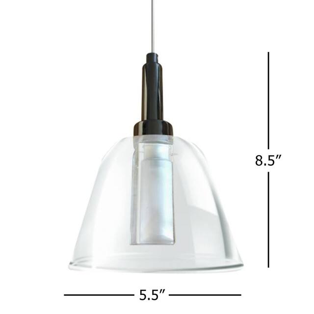 1 Light Mini Pendant Chrome Finish With Clear Glass