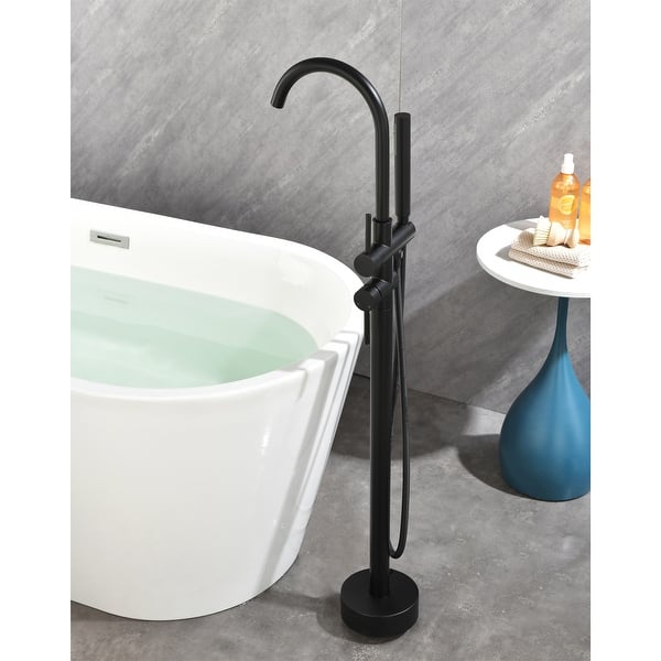 Matte Black Bathtub Faucet Handheld Shower Mixer Taps Swivel Spout