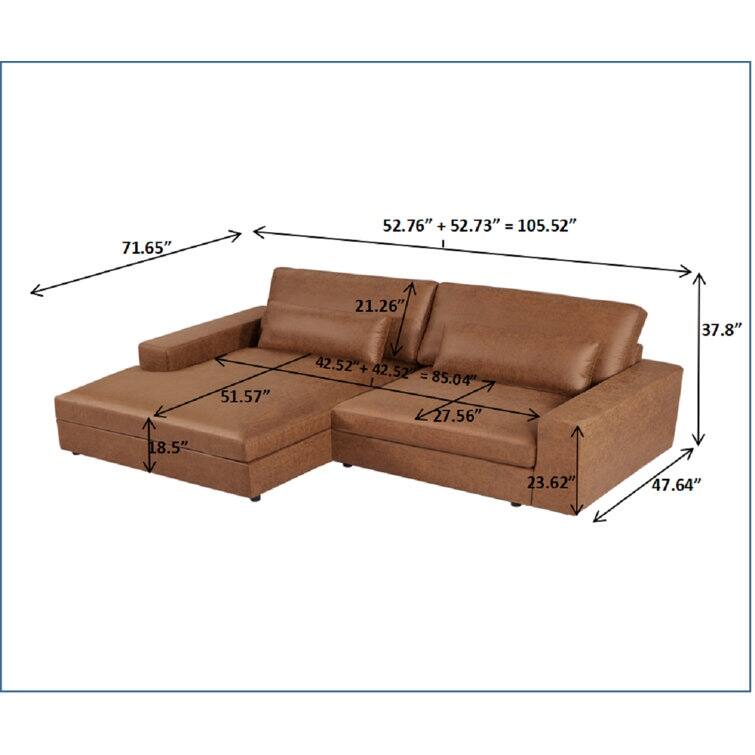 US Pride Furniture 105.52 inch Oversize Facing Chaise Sectional Sofa