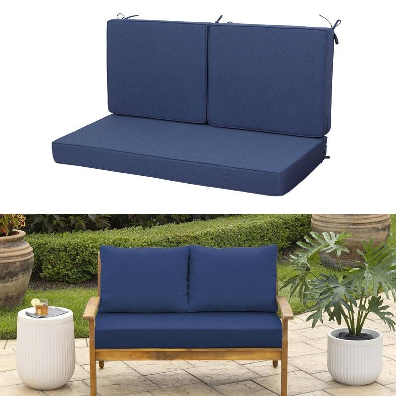 Outdoor Loveseat Cushion Set (Set of 1 Seats,48x24in, 2 Backs,24x18in )