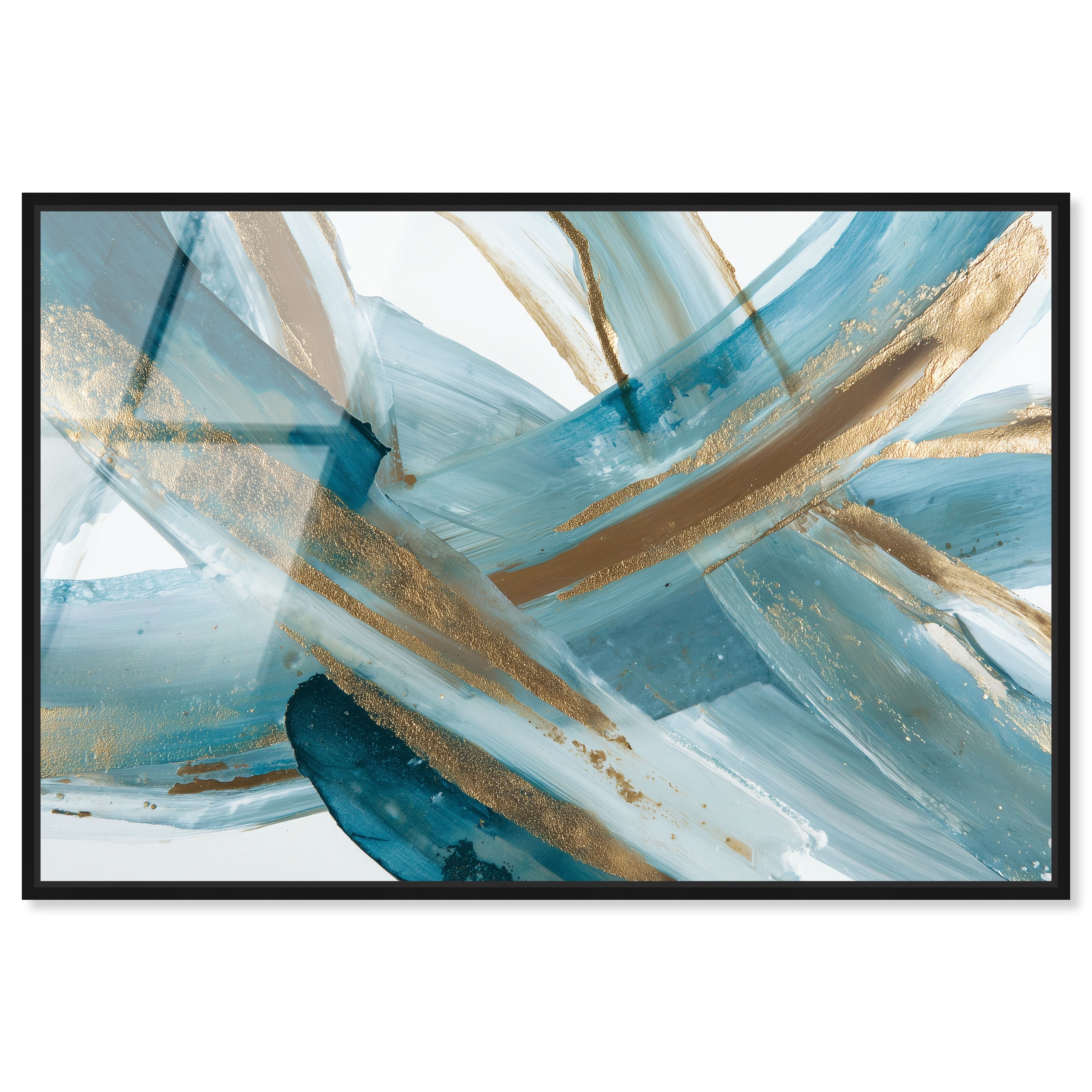 Gold Accents IV Blue And Gold Wall Art Acrylic by Art Remedy