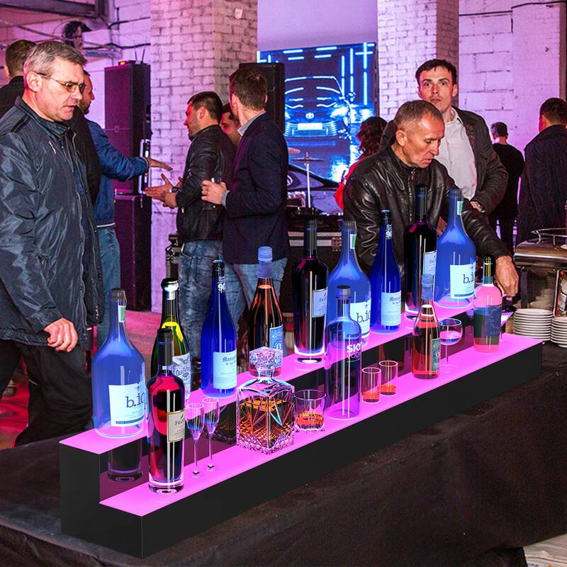 Moasis LED Lighted Liquor Bottle Display Shelf