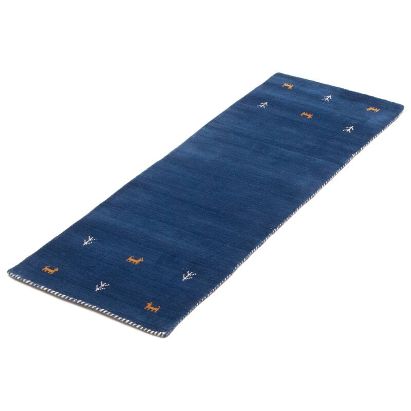 Kashkuli Gabbeh Blue Rug 2'6" x 6'5" - 2'6 x 6'5