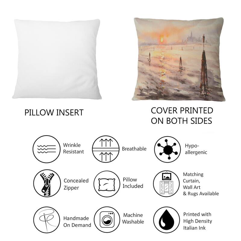 Designart 'Panorama of Venice Laguna At Sunset' Nautical & Coastal