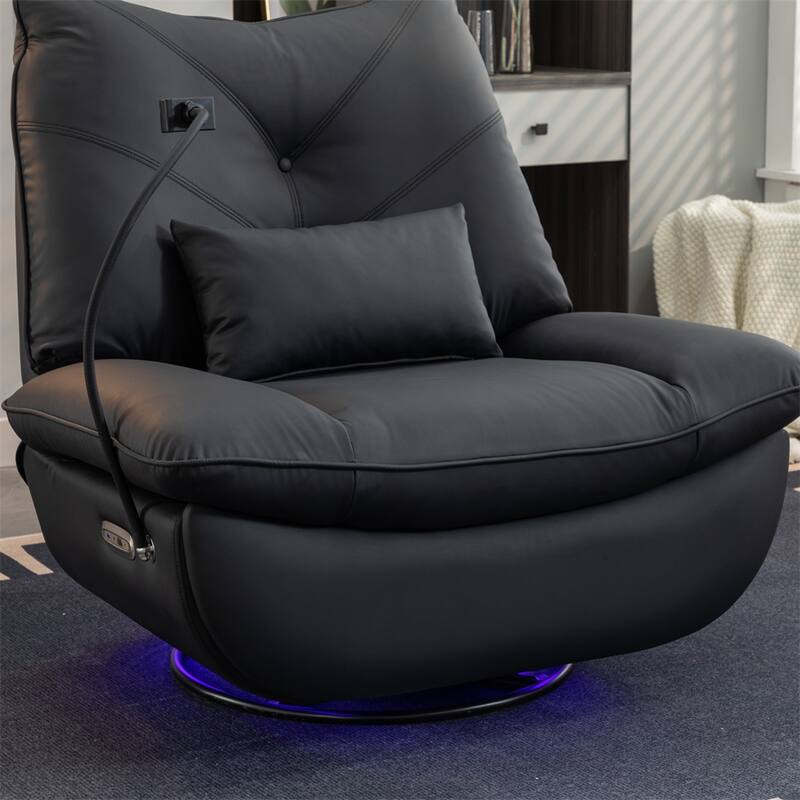 Power Swivel Rocking Chair with USB Port Charge &Lamp for Nursery