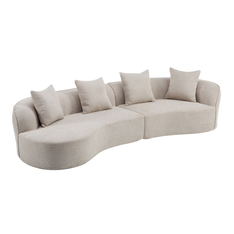 Christopher Knight Home - Linda Fabric Curved Sectional Sofa