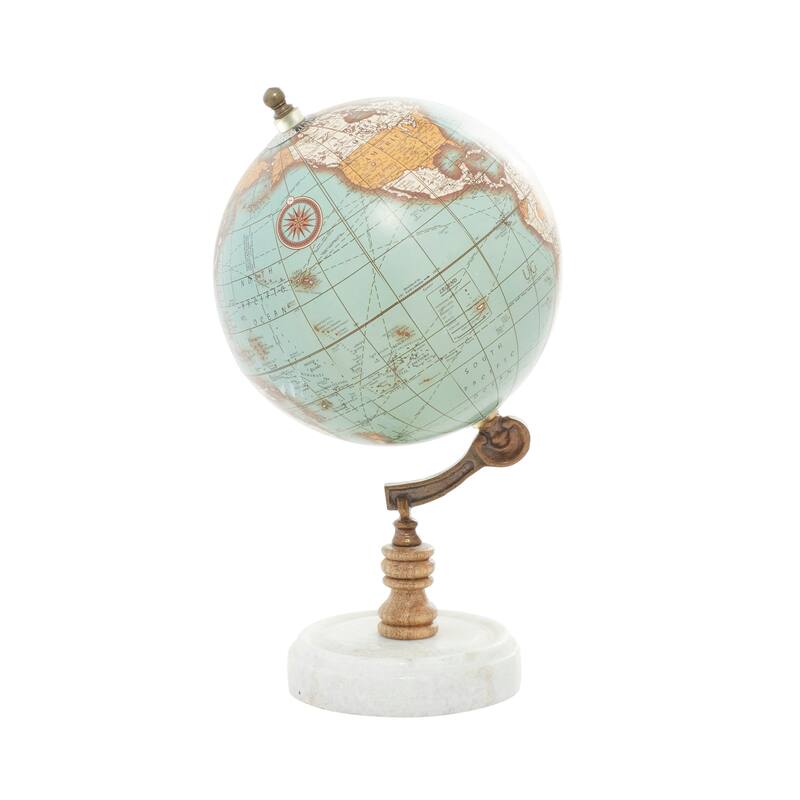 White, Blue or Black Marble Globe - 7 x 7 x 11Round