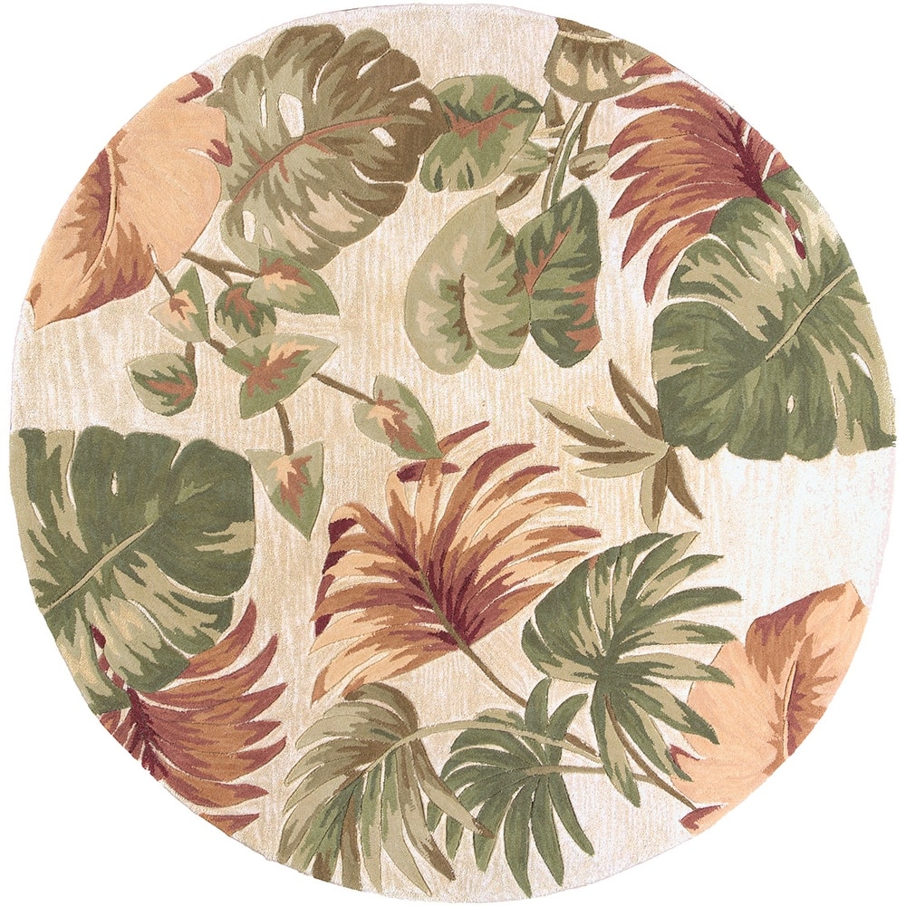 Porch & Den Hand-tufted Wool Palm Leaves Area Rug