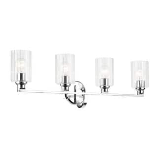 Kichler Lighting Gioe 32.25" 4-Light Vanity Light with Clear Fluted Glass in Chrome
