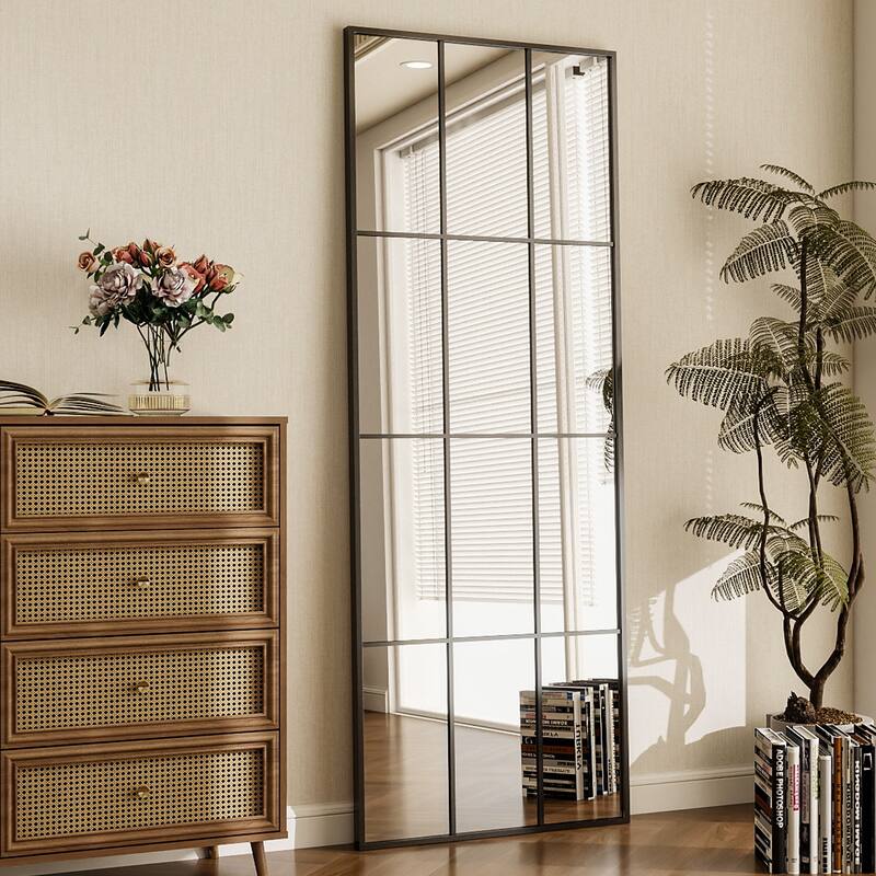 Windowpane Full Length Metal Wall Mirror