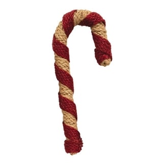 Red and Natural Jute Candy Cane - Rustic Holiday Decoration - Bed Bath ...