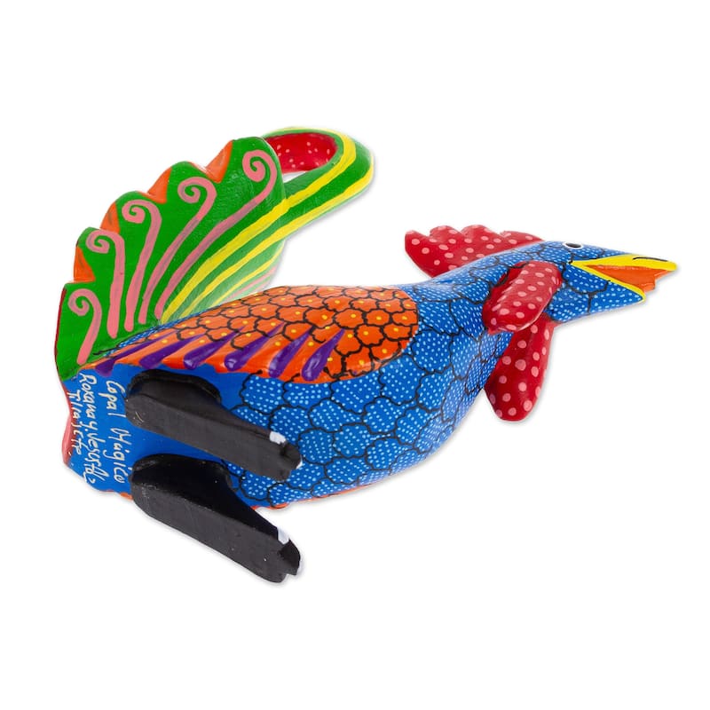 Novica Handmade Imposing Rooster Wood Alebrije Figurine