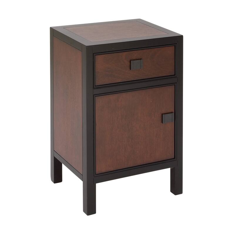 Dark Brown Wooden 1 Drawer 1 Shelf and 1 Door Cabinet