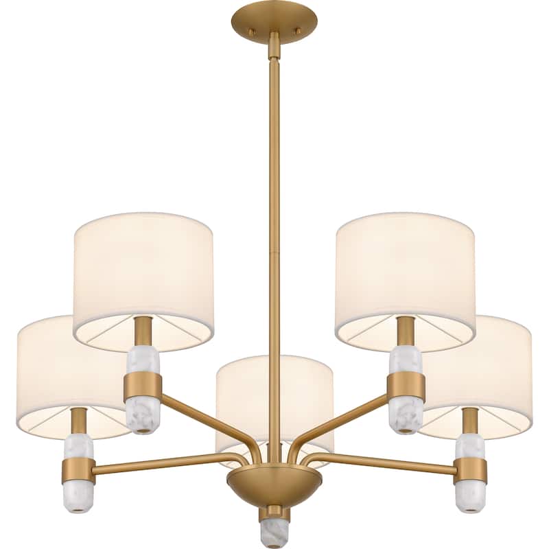 Kimberly 5-Light Brushed Weathered Brass Chandelier