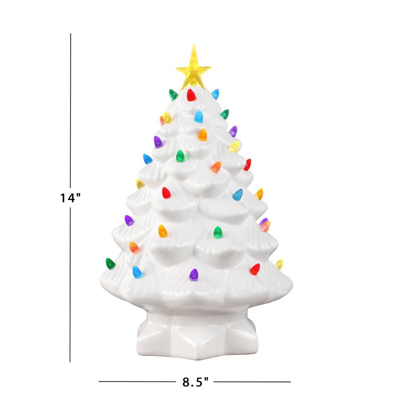 14" Nostalgic Ceramic Tree - White