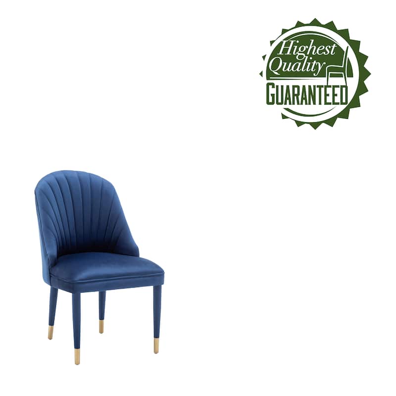 Porthos Home Wren Velvet Dining Chairs with Velvet Covered Rubberwood Legs, Set of 2