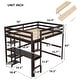 preview thumbnail 9 of 8, Multifunctional Full Size Wood Loft Kids Bed with Built-in Desk,Shelves,Safety Guardrails and Ladder