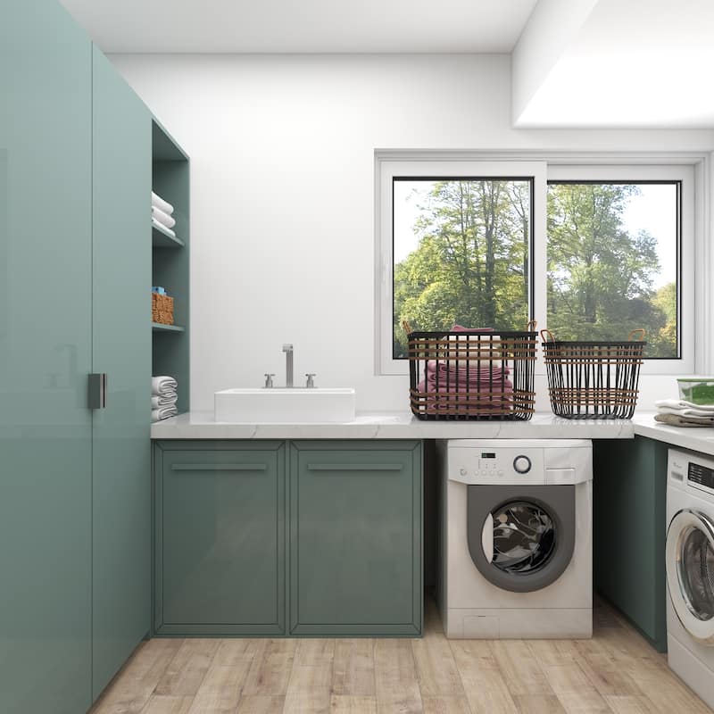 Black Seagrass Decorative and Functional Storage Basket with Handles (Set of 2)