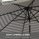 preview thumbnail 39 of 39, Outsunny 9ft Patio Umbrella with Push Button Tilt and Crank, Ruffled Outdoor Market Table Umbrella with Tassles and 8 Ribs