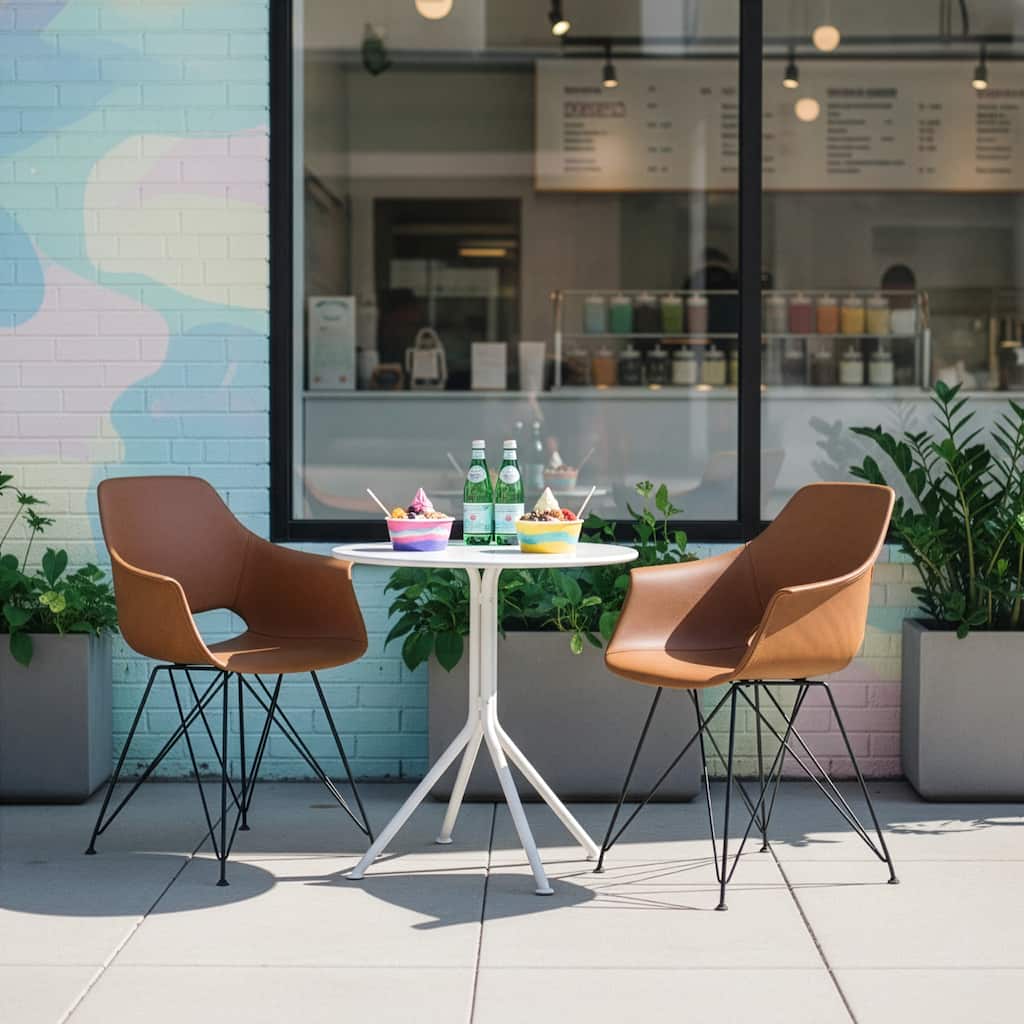Alora Retro Modern Caramel-brown Arm Chair with Black Legs (Set of 2)