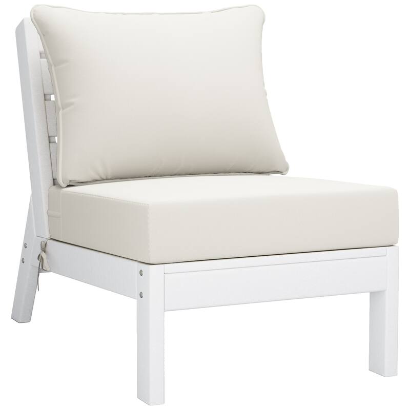 Birchwood All Weather HDPE Outdoor Patio White Deep Seating Conversation Set (6-Piece Set)