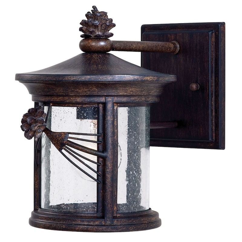 The Great Outdoors 1 Light 10" Height Outdoor Wall Sconce from the - Iron Oxide