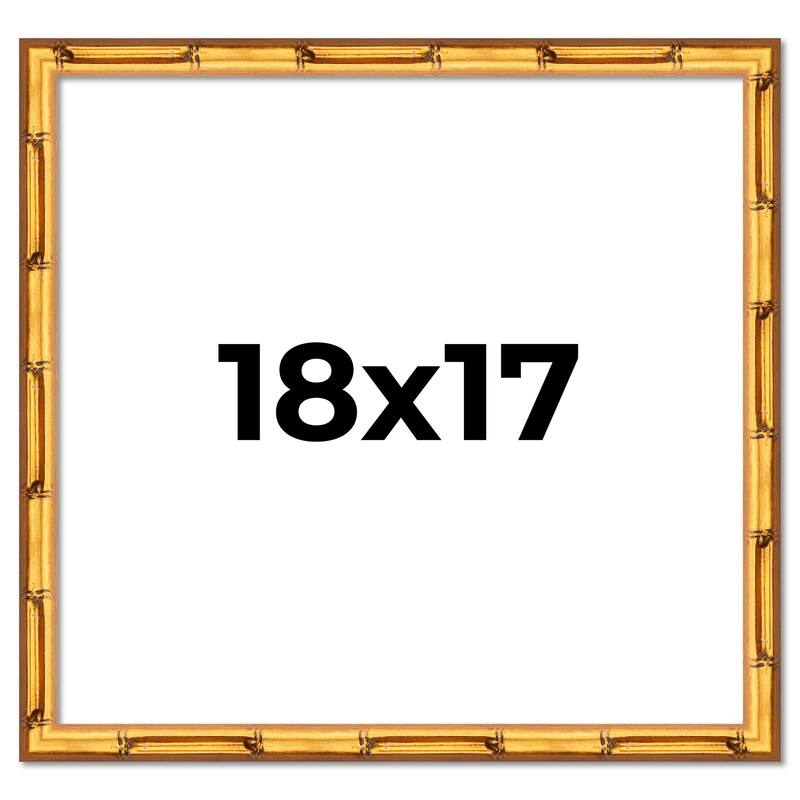 18x17 Frame Gold Bamboo Picture Frame Modern Photo Frame Includes UV Acrylic Shatter Guard Front Acid Free Foam Backing Board
