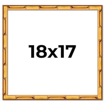 18x17 Frame Gold Bamboo Picture Frame Modern Photo Frame Includes UV Acrylic Shatter Guard Front Acid Free Foam Backing Board