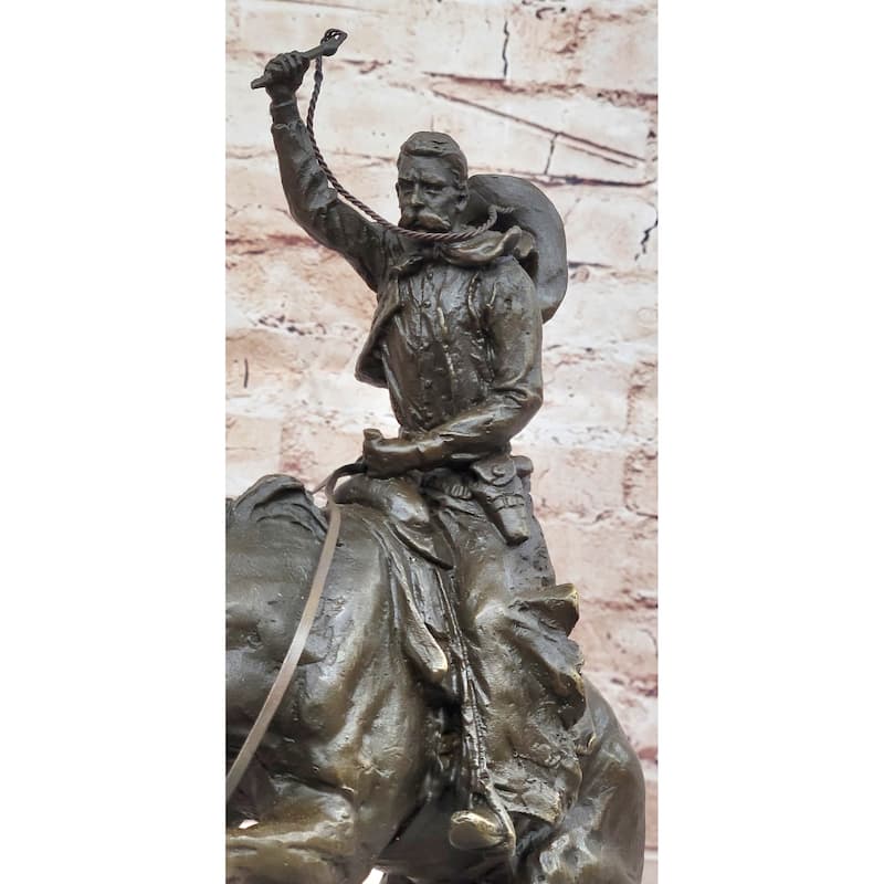 Bronco Buster Hot Cast Bronze Western Americana Decor Sculpture Statue Reproduction By Remington