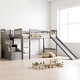 preview thumbnail 11 of 16, Twin Size Loft Bed with Slide, Staircase Storage Drawers, Convertible Ladder, and Guardrails, No Box Spring Needed