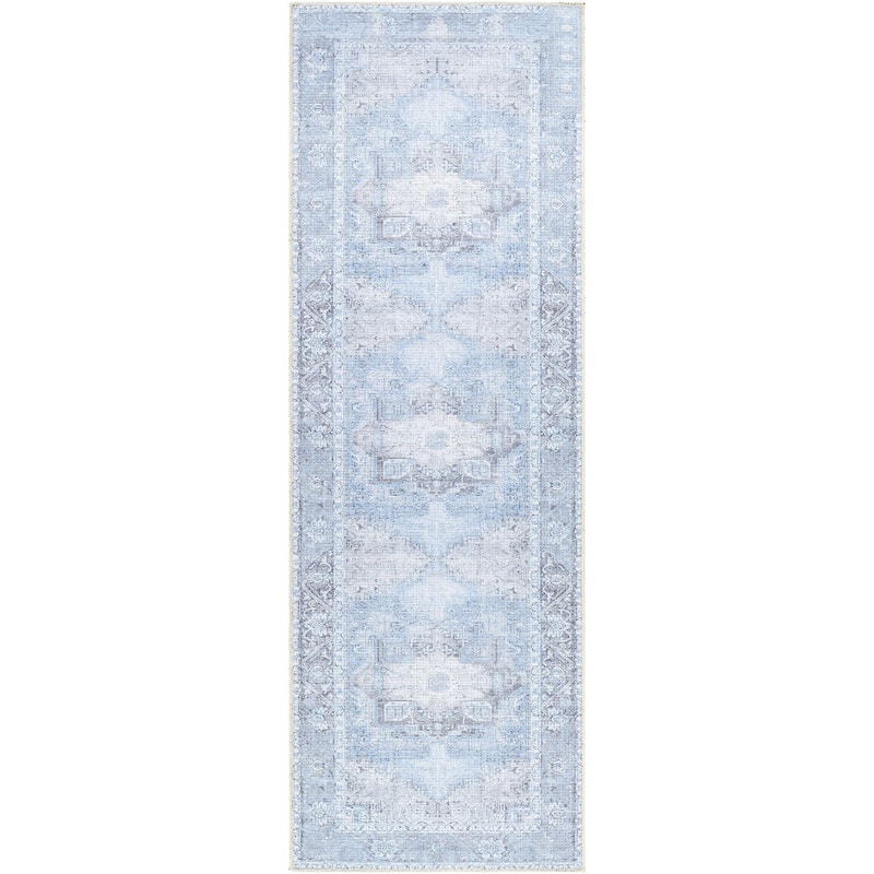 Livabliss Amelie Vintage Medallion Machine Washable Area Rug