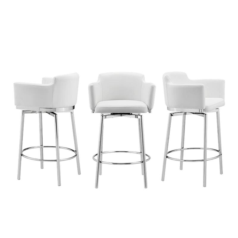 Suzzie Counter 180 Swivel Arm Bar Stool in Taupe Pu-Leather