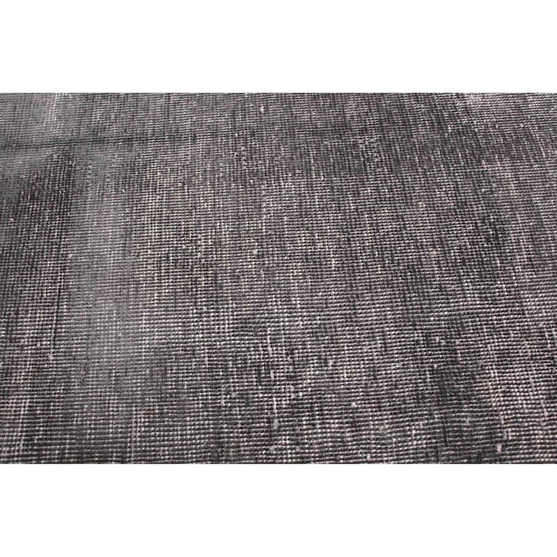 ECARPETGALLERY Hand-knotted Color Transition Dark Grey Wool Rug - 2'6 x 13'11