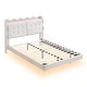 preview thumbnail 33 of 33, Full Size Platform Bed with LED Light Strips and Headboard Storage Space