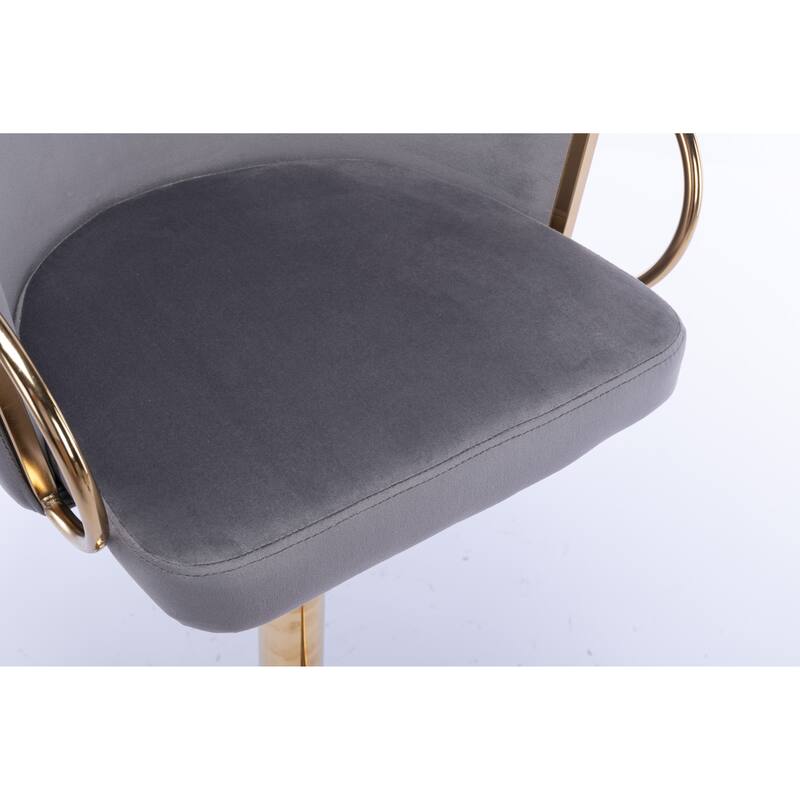 Velvet Swivel Bar Stools Set of 2, Counter Height Dining Chair with Padded Seat, Kitchen Island Stools with Footrest