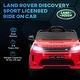 preview thumbnail 4 of 7, Qaba 12V Kids Ride on Car, Land Rover Discovery Sport Licensed Battery Powered Kids Electric Car with Remote Control, Red