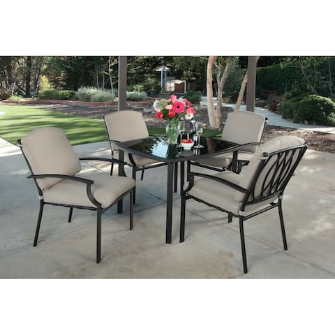 Courtyard 5pc Fully Cushioned "Snap-on Back" Dining Set