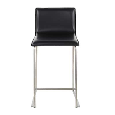 Lumisource Mara 26" Counter Stool in Gold Metal and Black - Set of 2 - 19"Lx17.5"Wx34.5"H