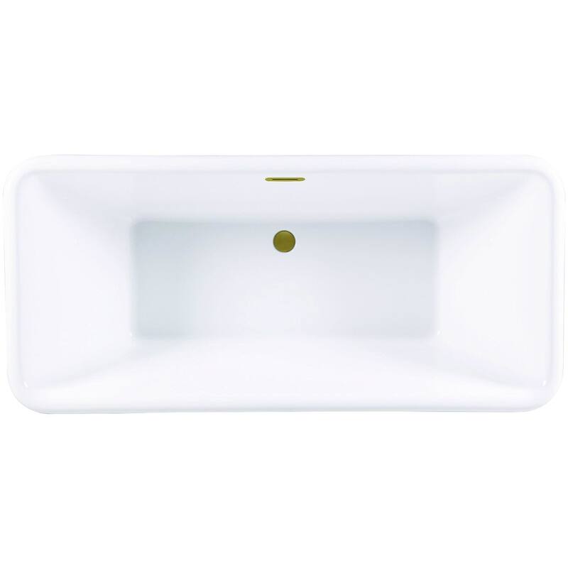 Kingston Brass VTSQ713224C42 Aqua Eden 71" Free Standing Pedestal - White / Brushed Brass