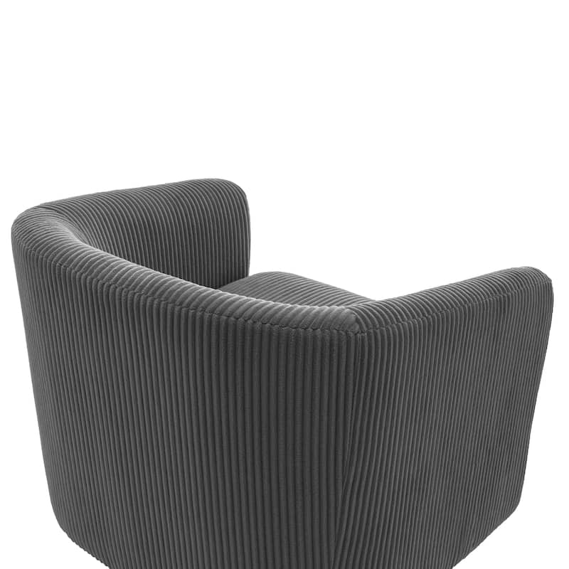 Modern 360° Swivel Corduroy Accent Chair Barrel Armchair