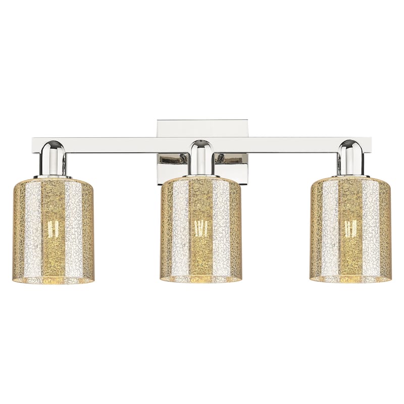 Innovations Lighting 716-3W-11-24 Cobbleskill Vanity Cobbleskill 3 - Polished Nickel / Mercury