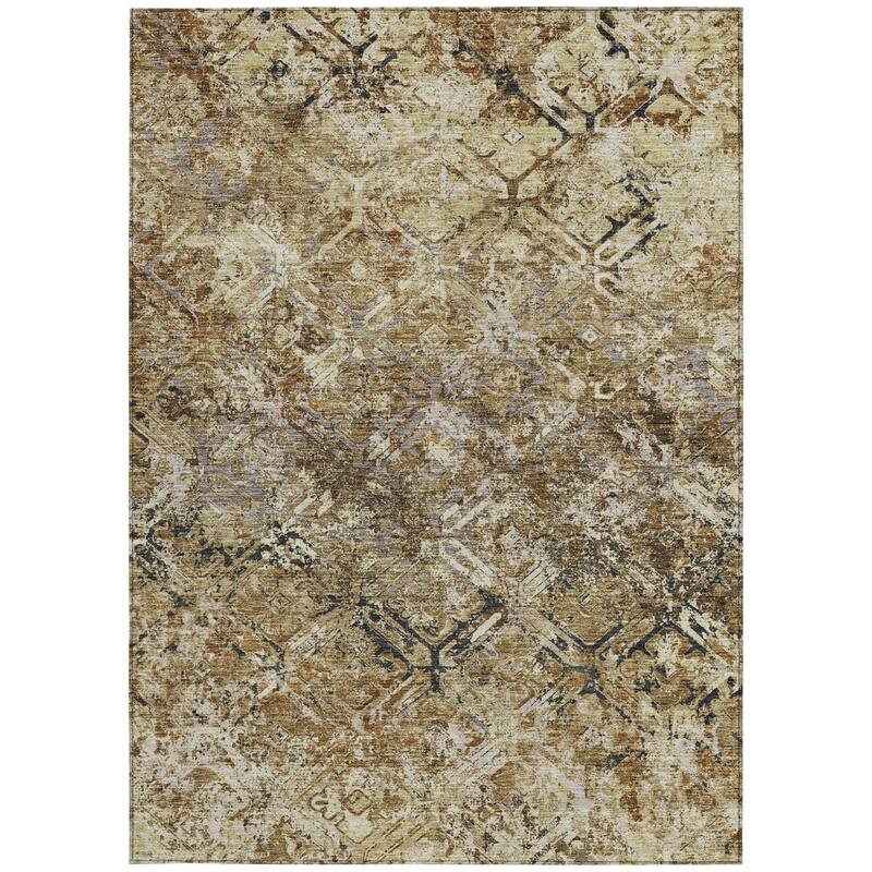 HomeRoots Geometric Transitional Rectangle Outdoor Rug
