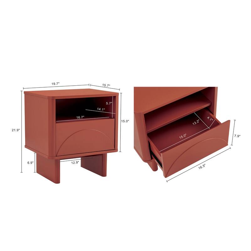 Manhattan Comfort Ella 20" Nightstand (1-Drawer)