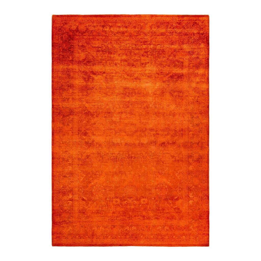 Contemporary Overdyed Wool Hand Knotted Area Rug - 6' 2" x 8' 10"