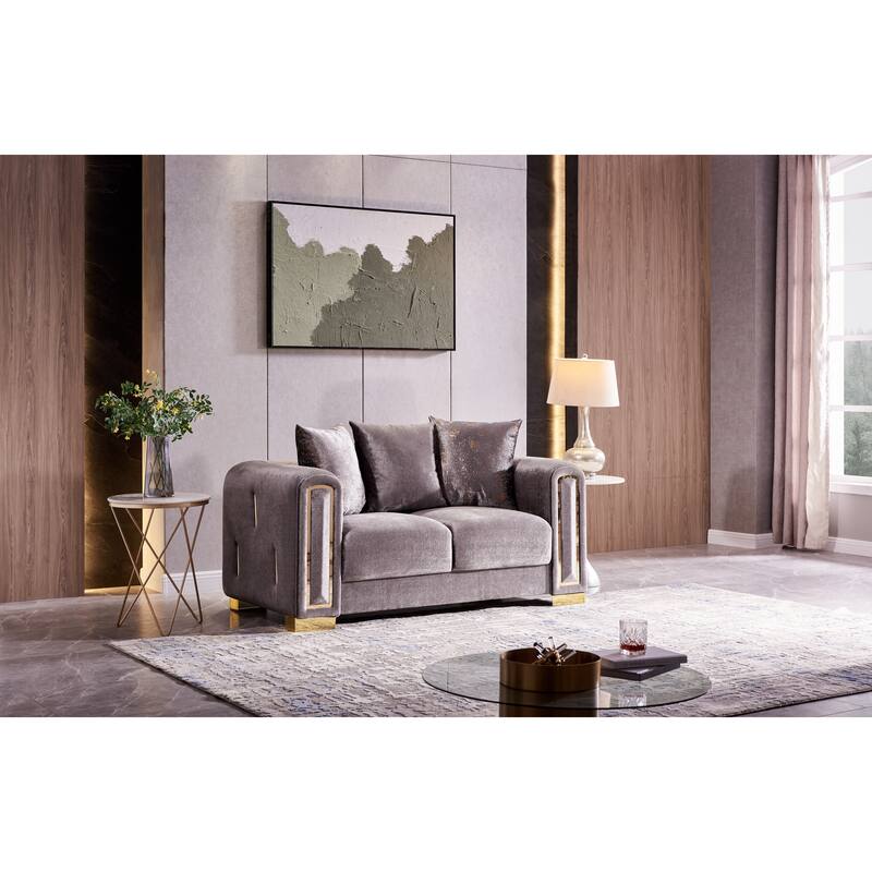 Modern Style Loveseat In Cream