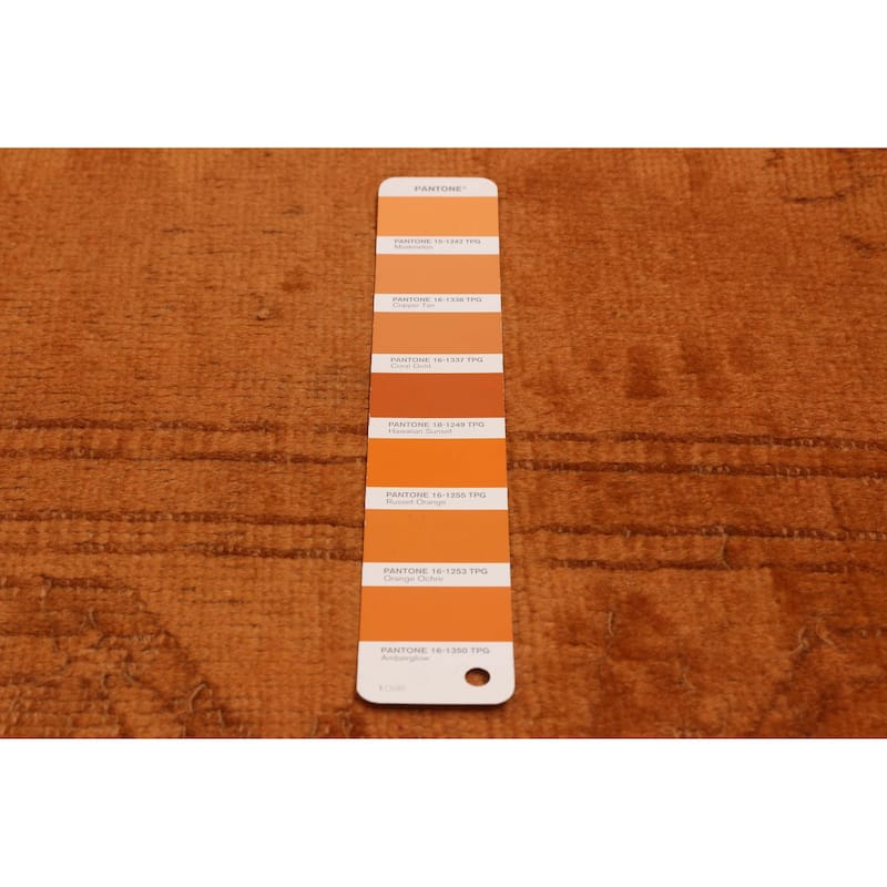 ECARPETGALLERY Hand-knotted Color Transition Burnt Orange Wool Rug - 6'8 x 10'5