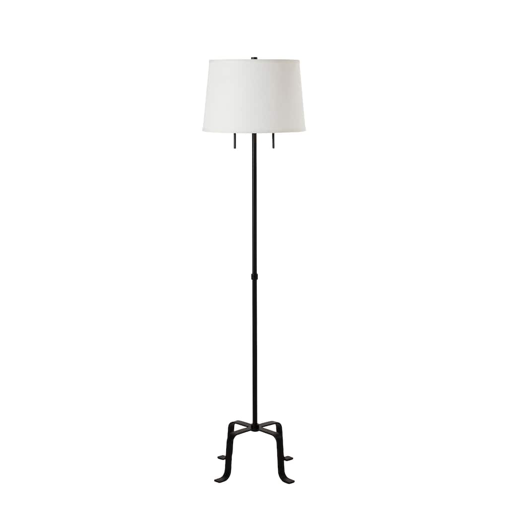 Renwil Ruslur 62.75" Tall Matte Black Floor Lamp with Tapered Linen Shade