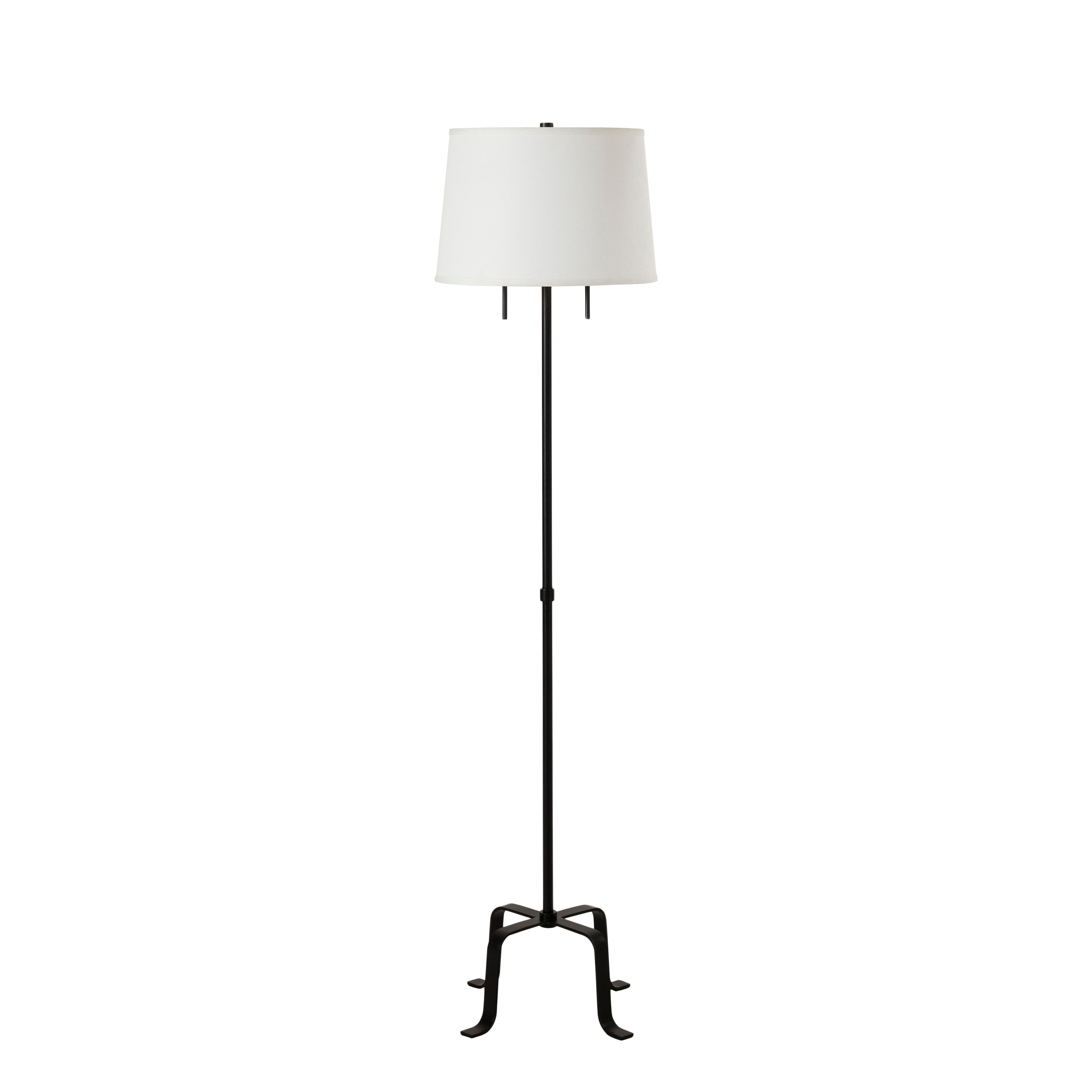 Renwil Ruslur 62.75" Tall Matte Black Floor Lamp with Tapered Linen Shade