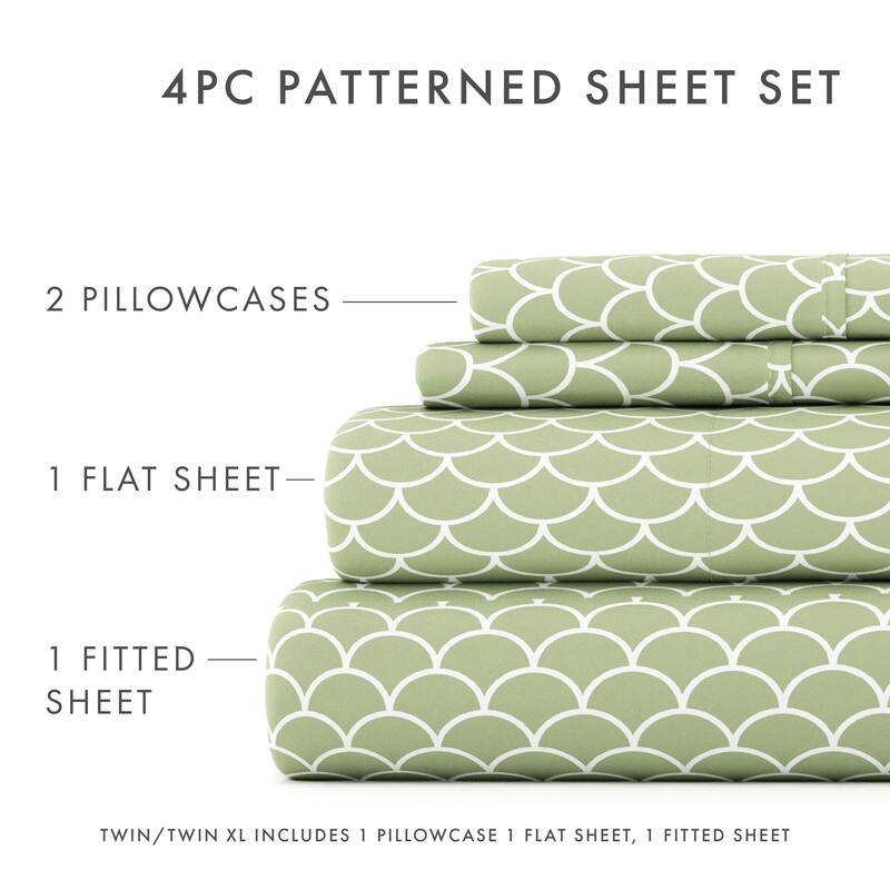 Becky Cameron Ultra Soft Printed 4 Piece Deep Pocket Bed Sheet Set