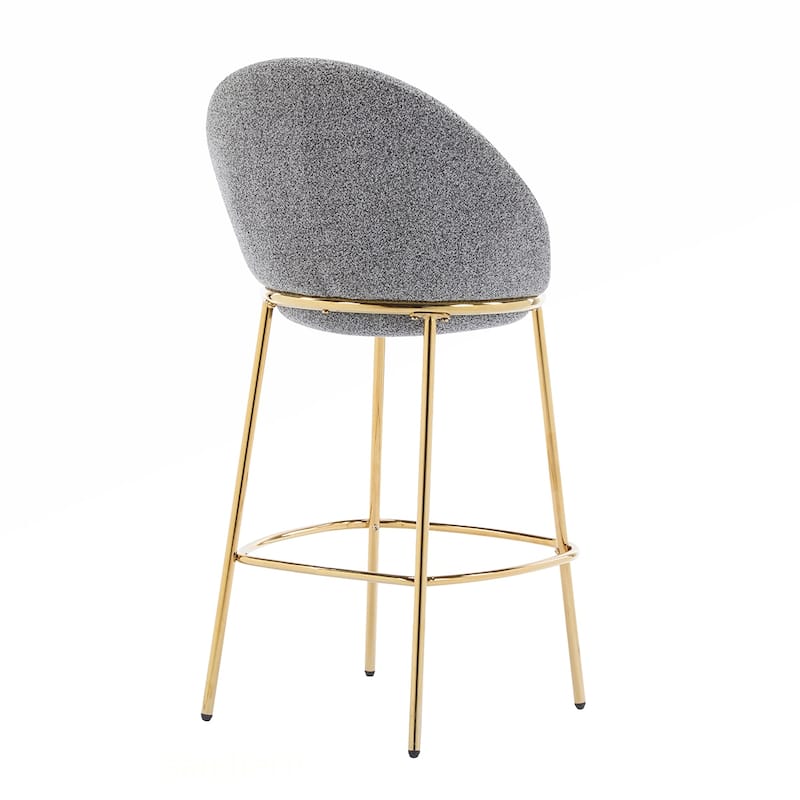 2PCS Fabric Round Metal Bar Stools